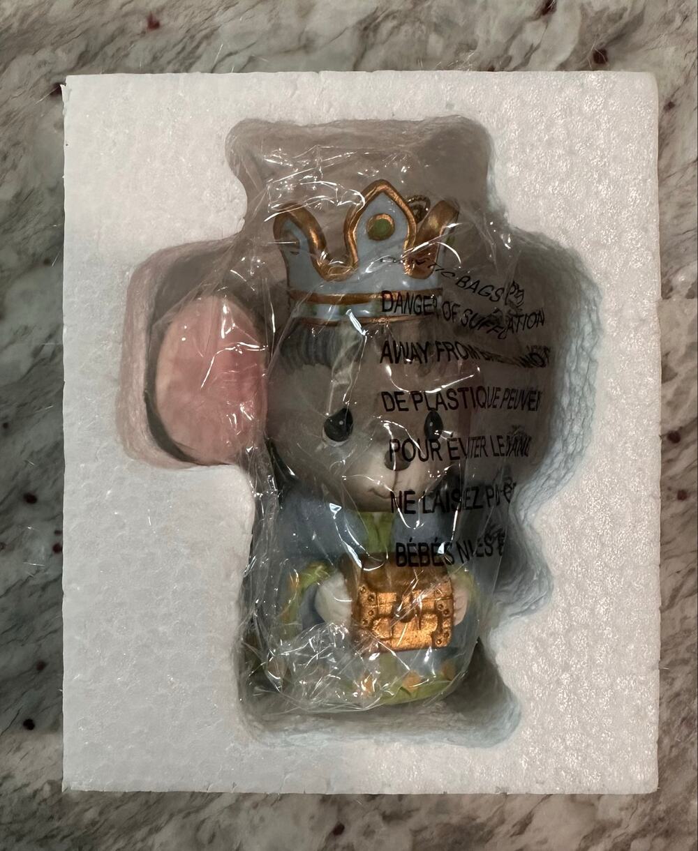 Precious Moments 171062 Wee Three Kings Mouse with Blue Crayon Ornament